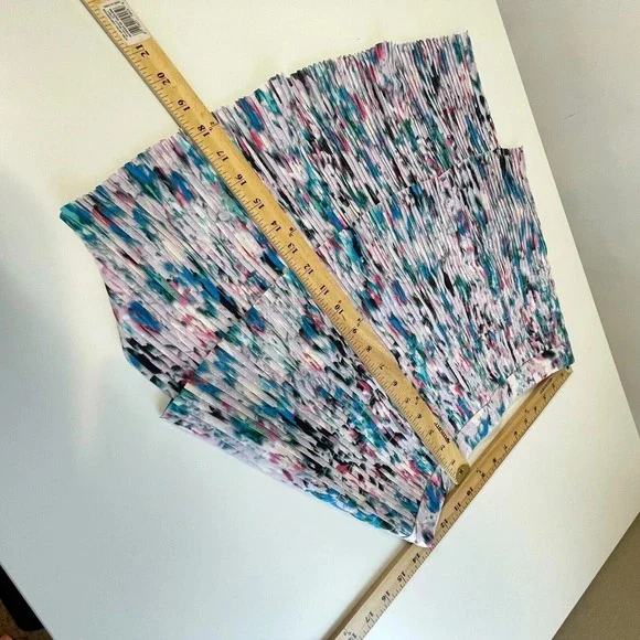 J.CREW Two Tier Pleated Skater Mini Skirt Womens Size 2 Watercolor Zip E0987 - Picture 10 of 10